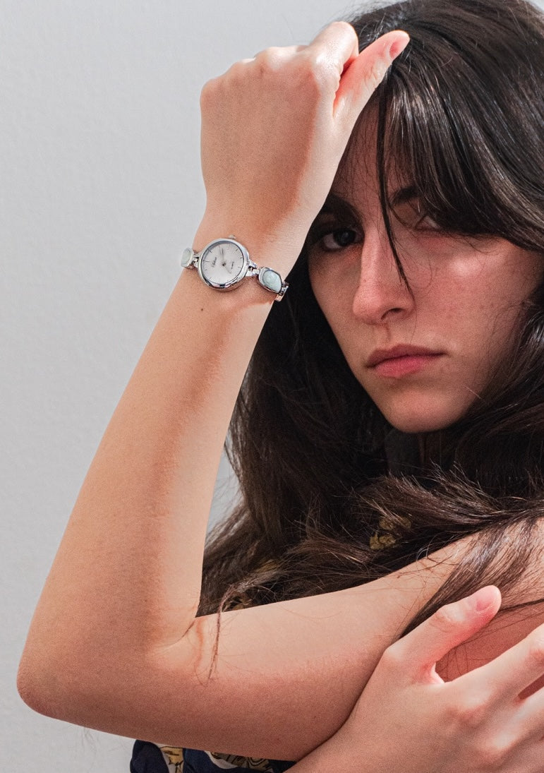 silver vintage watch